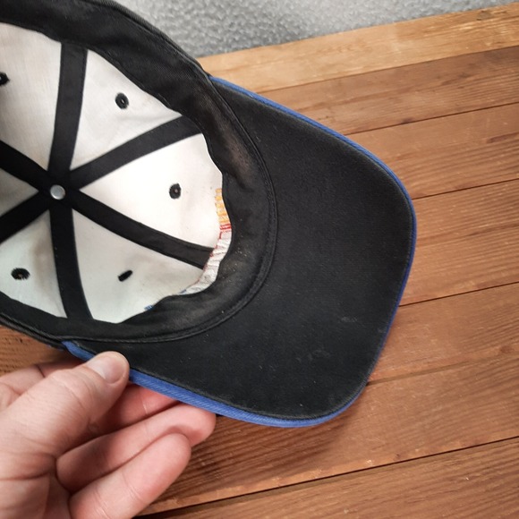 Vintage Nascar Hat Adult Strap Back Cap Black Blue Racing Grunge Faded 1990s Y2K - Picture 8 of 9